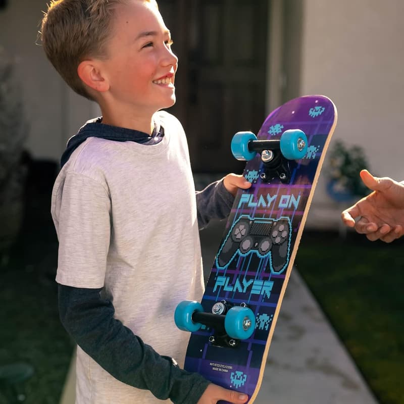 Kids Mini Skateboard - Maple Wood, ABEC 7 Bearings, 24