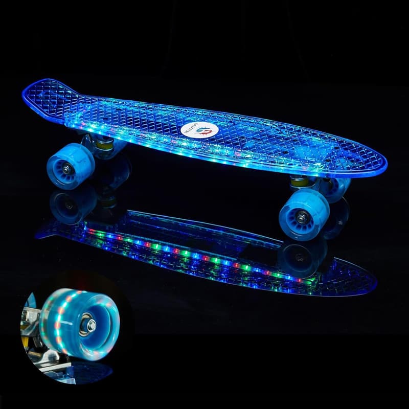 LED Light-Up Mini Cruiser Skateboard for Kids - 22 Inch