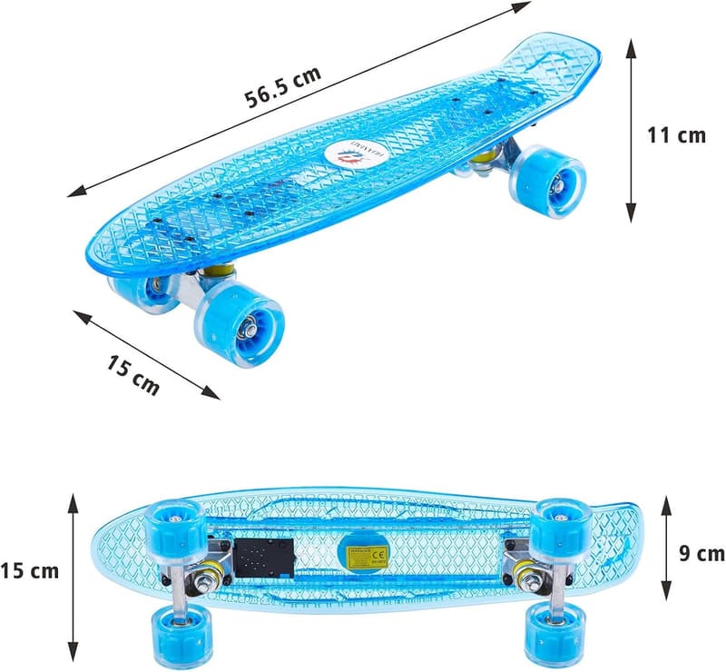 LED Light-Up Mini Cruiser Skateboard for Kids - 22 Inch