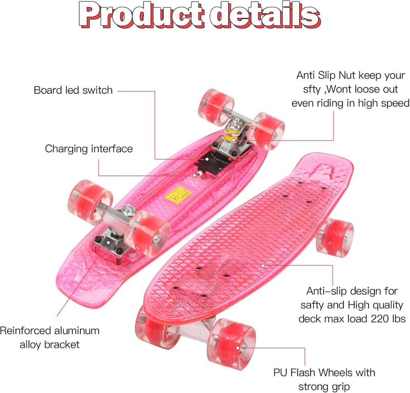 LED Light-Up Skateboard for Kids - Ideal for Beginners
