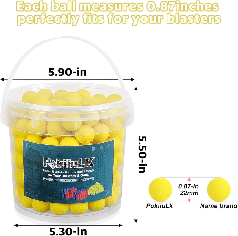 Nerf Rival Series 200 Yellow Ammo Balls with Storage Bucket