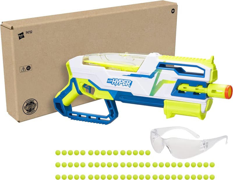 NERF Hyper Siege-50 Blaster Bundle with Eyewear, 110 FPS