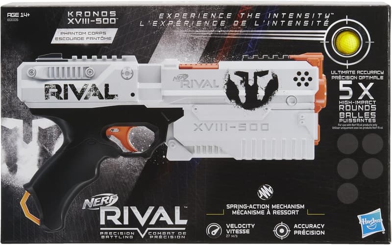 Nerf Rival Kronos XVIII 500 Spring-Action Blaster - White
