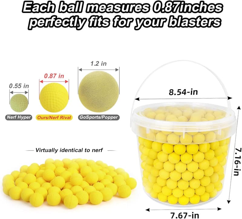 Nerf Rival Gun 500-Piece Yellow Foam Bullet Refill Pack