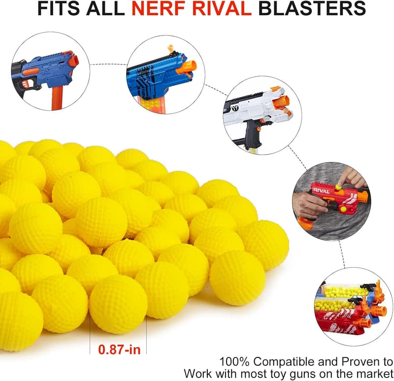 Nerf Rival Gun 500-Piece Yellow Foam Bullet Refill Pack