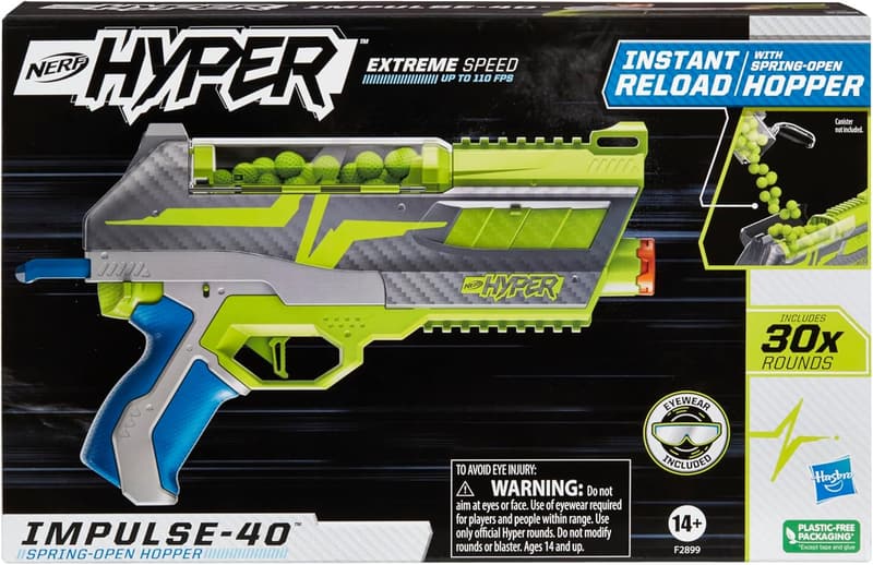 Nerf Hyper Impulse-40 Blaster with 30 Rounds & Eyewear