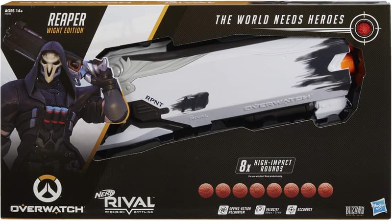 Nerf Overwatch Reaper Wight Edition Blaster with 8 Rival Rounds