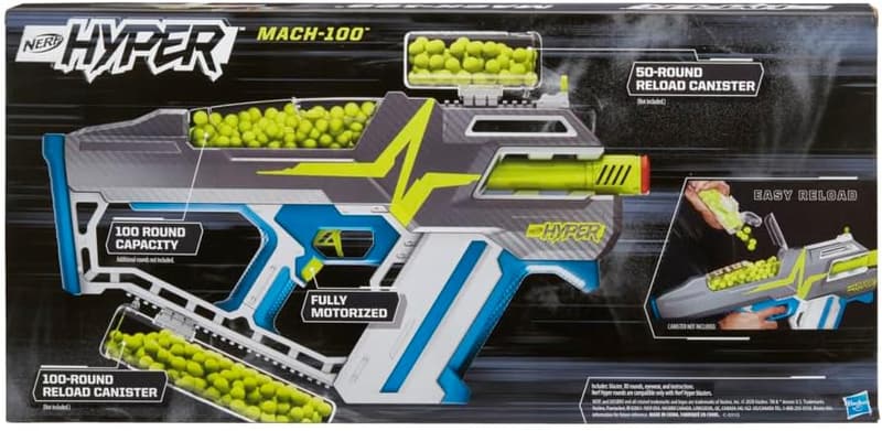 Nerf Hyper Mach-100 Motorized Blaster with 80 Rounds