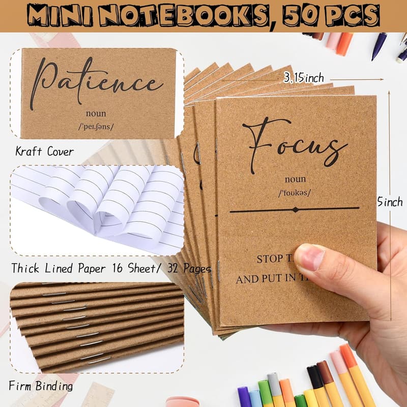 Employee Appreciation Gifts: 100 Pcs Motivational Notebooks & Pens