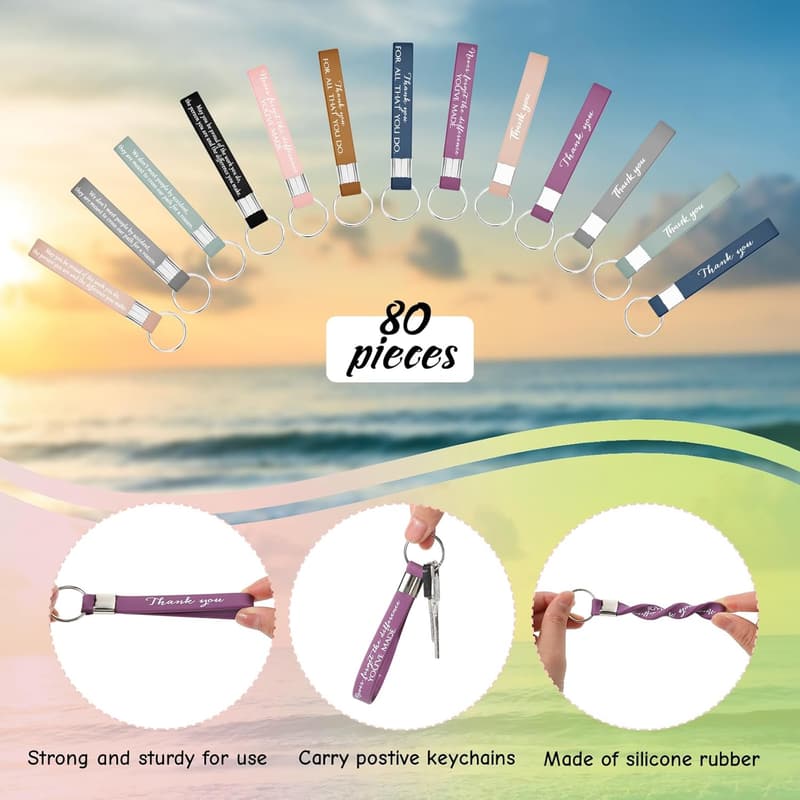 Graduation Thank You Gift: 80 Inspirational Silicone Keychains