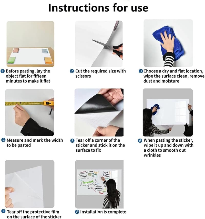 Magnetic Dry Erase Whiteboard Sticker for Kids & Office, 18
