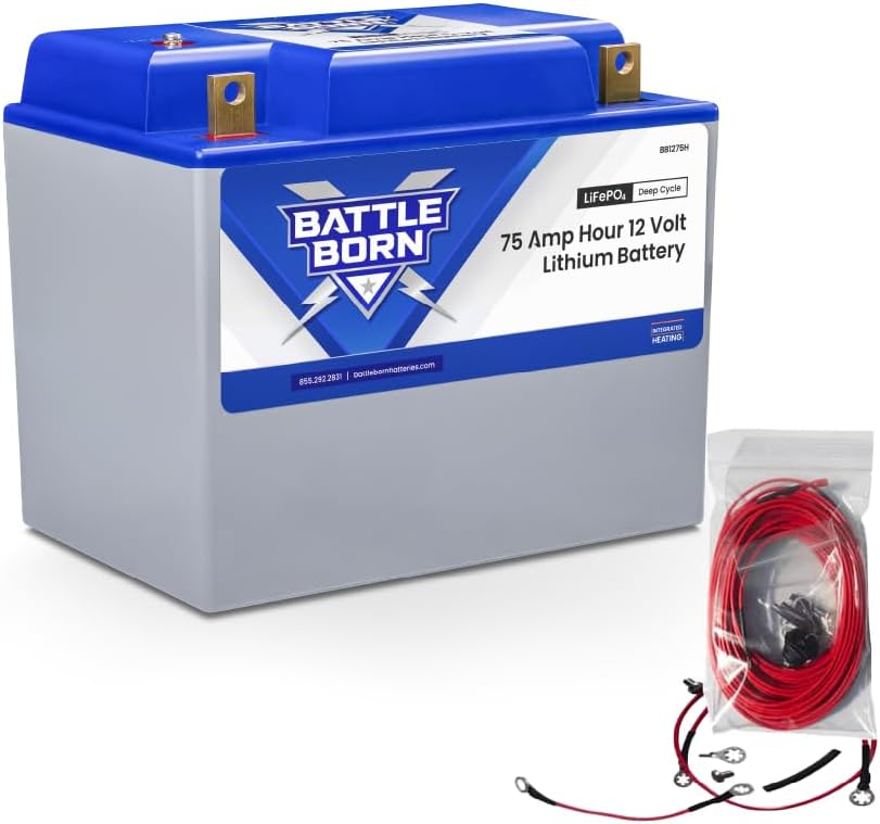 Heated 75Ah 12V Lithium-Ion Battery for RVs & Off-Grid Use