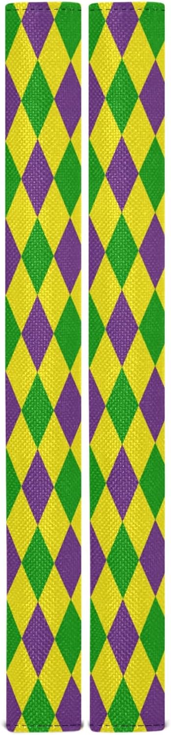 Mardi Gras Refrigerator Door Handle Covers - 2pcs, Green/Purple/Yellow