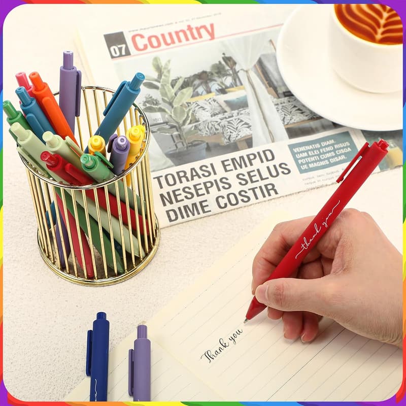 Thank You Pens Set - 30 Multicolor Ballpoint Pens for Teachers & Employees