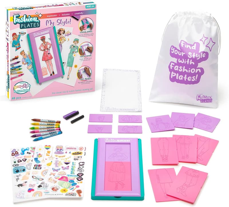 Fashion Plates Drawing Kit for Kids – Create 100s of Designs