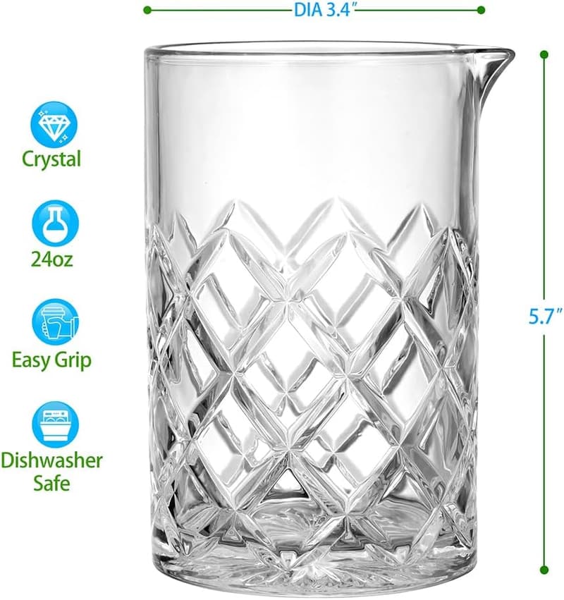 24oz Crystal Cocktail Mixing Glass for Bartenders