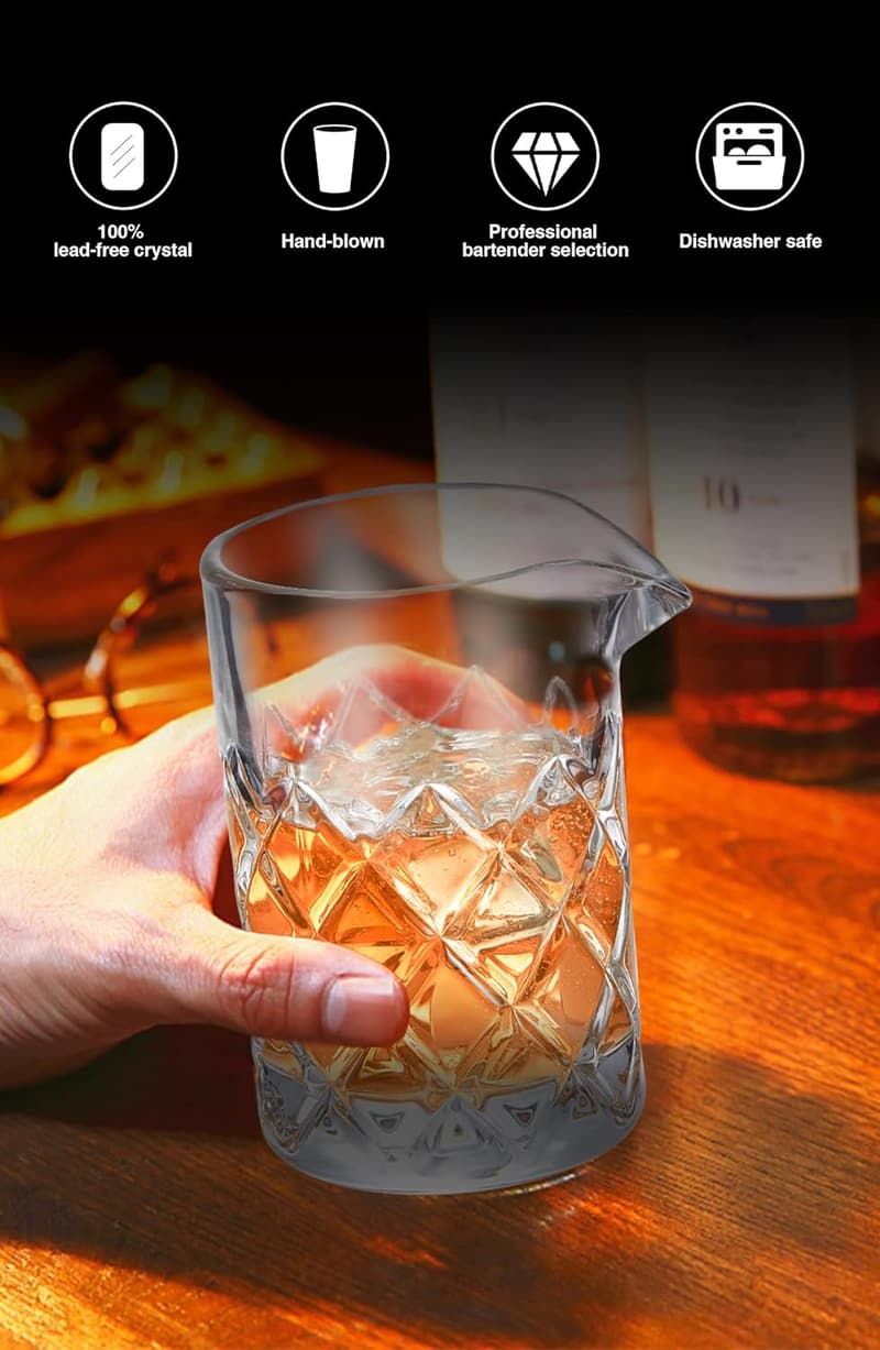 Seamless 18oz Mixing Glass for Cocktails - Bartender Tool