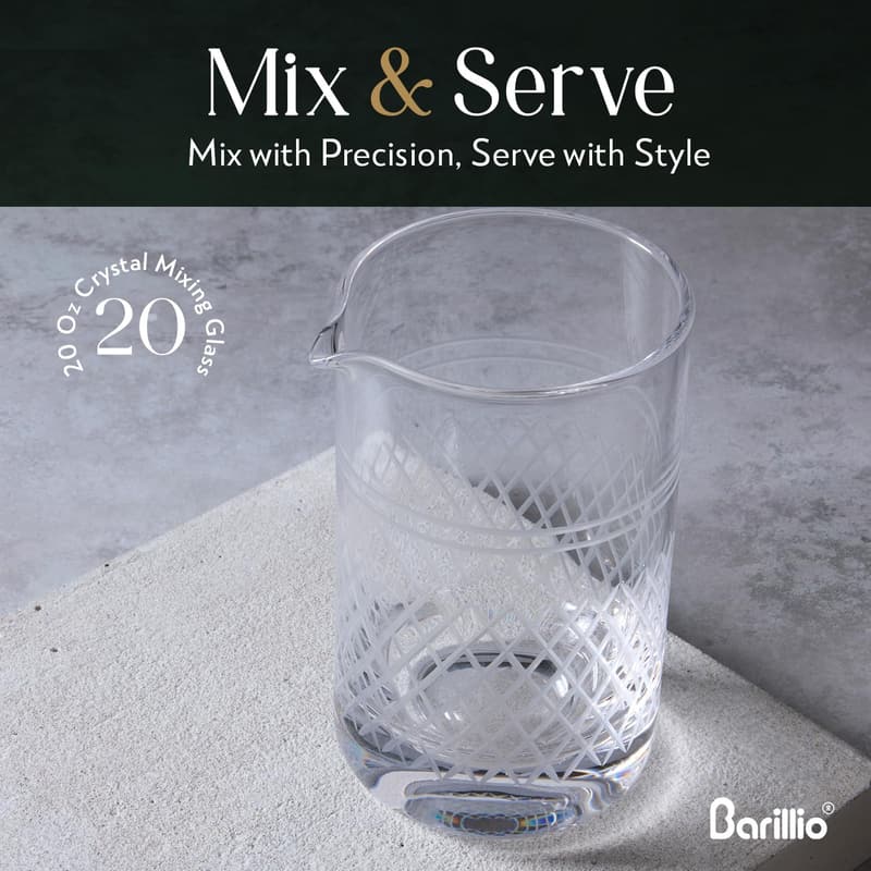 20 Oz Crystal Mixing Glass - Weighted Old Fashioned Pitcher