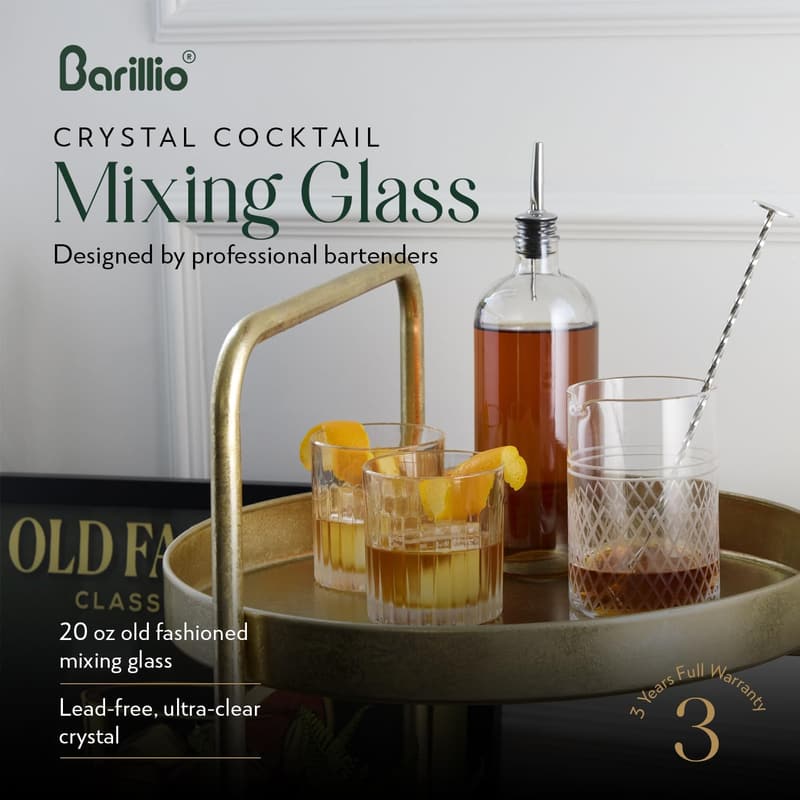 20 Oz Crystal Mixing Glass - Weighted Old Fashioned Pitcher