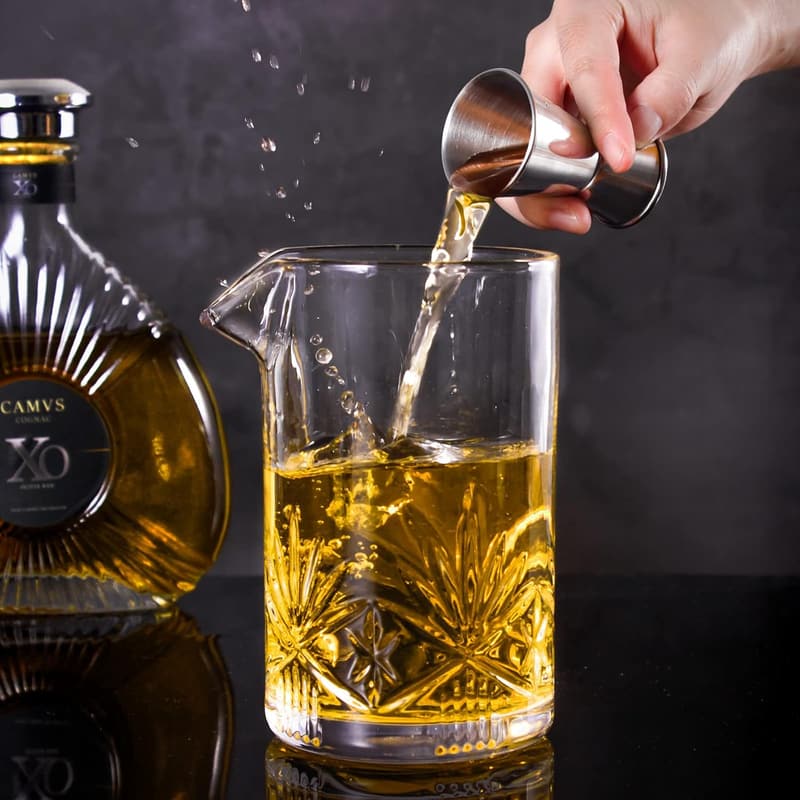 Cocktail Mixing Glass Set with 10 Bar Tools for Home Bartending