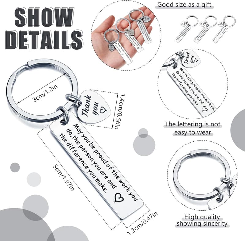 Thank You Keychain Set – Inspirational Gifts for Women