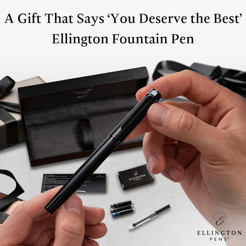 Luxury Fountain Pen Set with Refillable Converter & Ink Cartridges