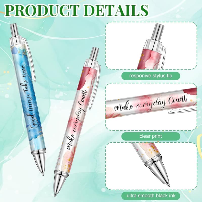 Inspirational Ballpoint Pens Set - Motivational Quotes for Women