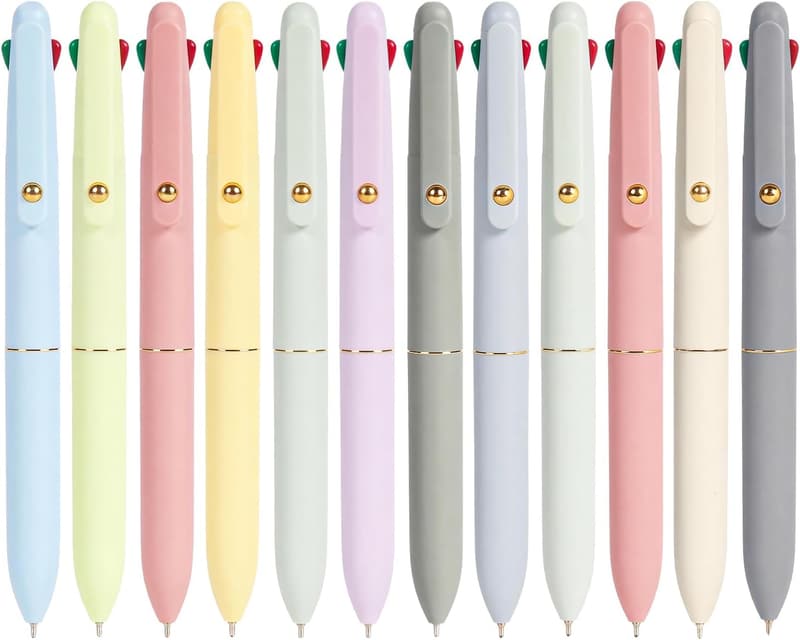 Multicolor 4-in-1 Ballpoint Pens for Teens - 12-Count Set