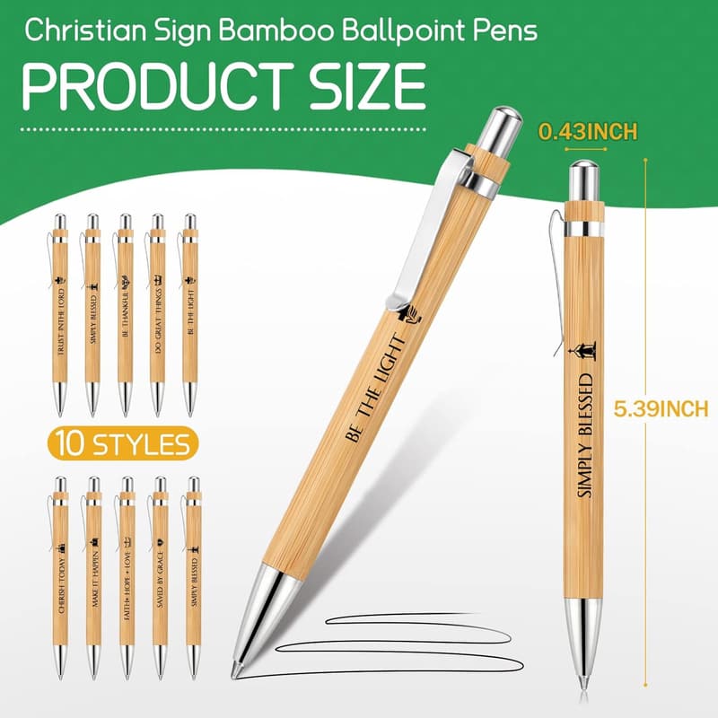 Father's Day Inspirational Bible Verse Bamboo Pens - 50 Pcs
