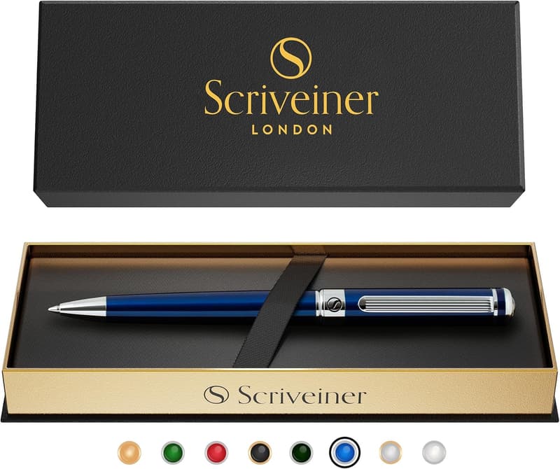 Midnight Blue Ballpoint Pen - Luxury Chrome Finish Gift Set