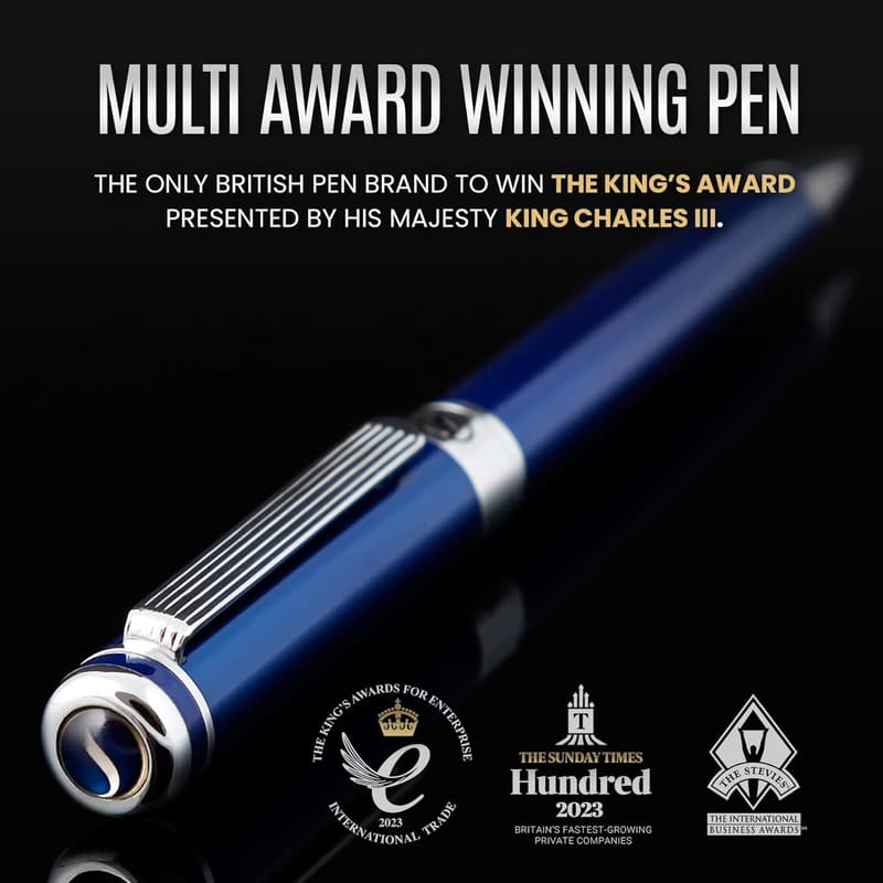 Midnight Blue Ballpoint Pen - Luxury Chrome Finish Gift Set
