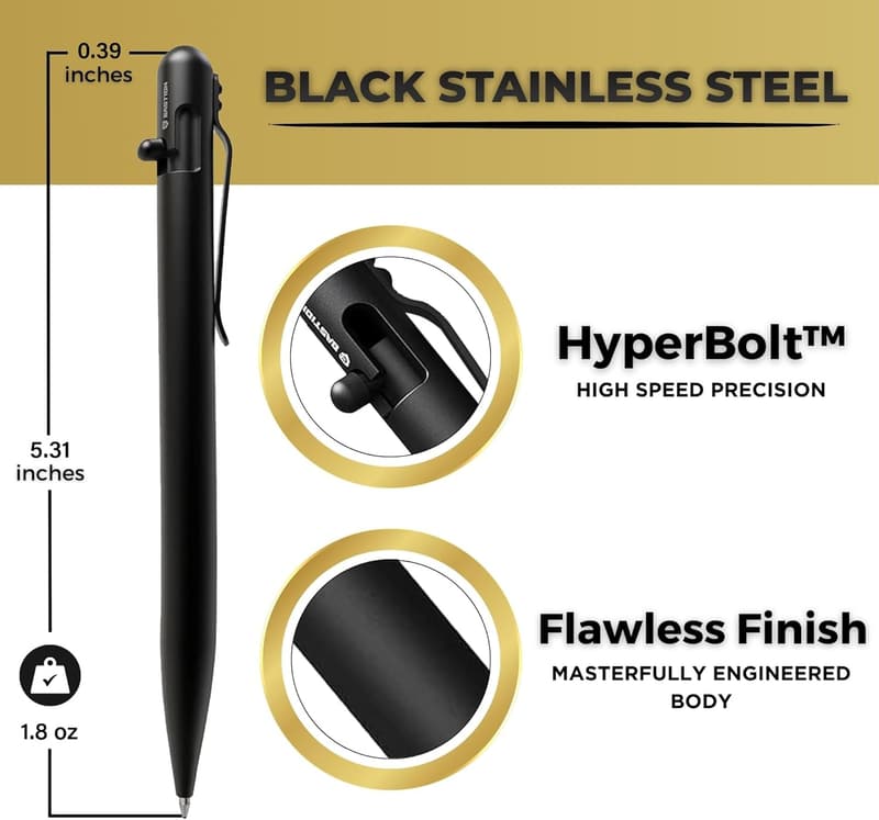 BASTION® Luxury Slim EDC Stainless Steel Ballpoint Pen