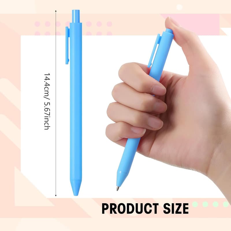 Cute Retractable Ballpoint Pens - 50 Pcs for School Supplies
