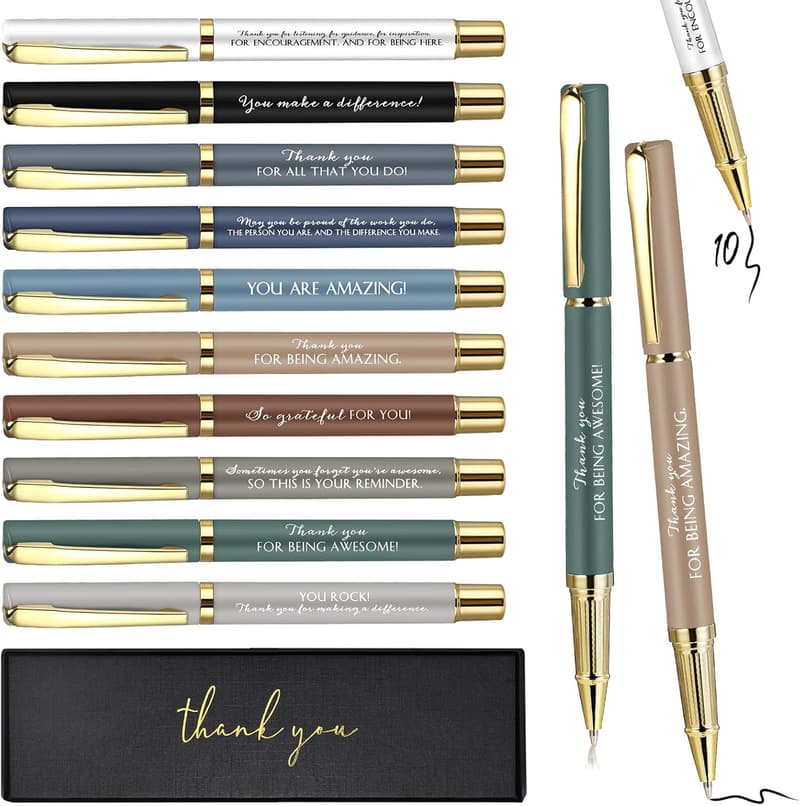 Bulk Thank You Gift Set: Inspirational Ballpoint Pens - 10 Pack