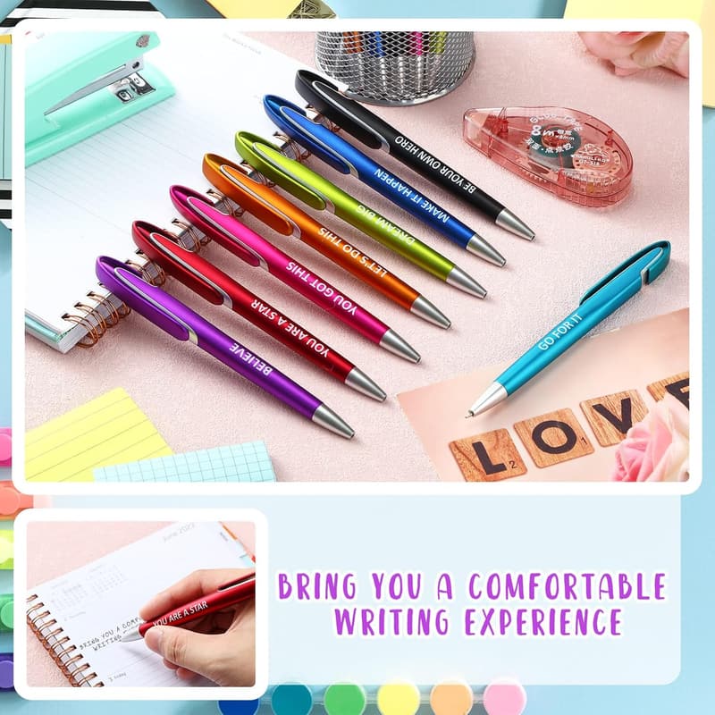 Inspirational Ballpoint Pens - 100 Pcs, Black Ink Gifts for Graduates