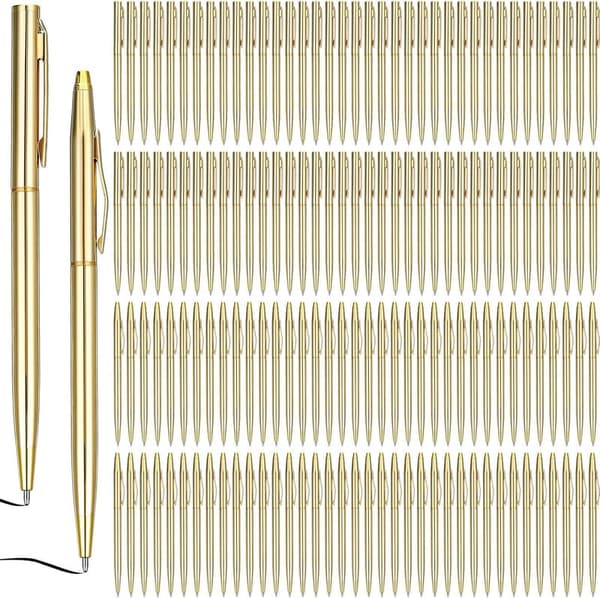 Wedding Gold Pens - 150 Pack Slim Retractable Ballpoint