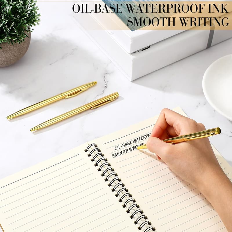 Wedding Gold Pens - 150 Pack Slim Retractable Ballpoint