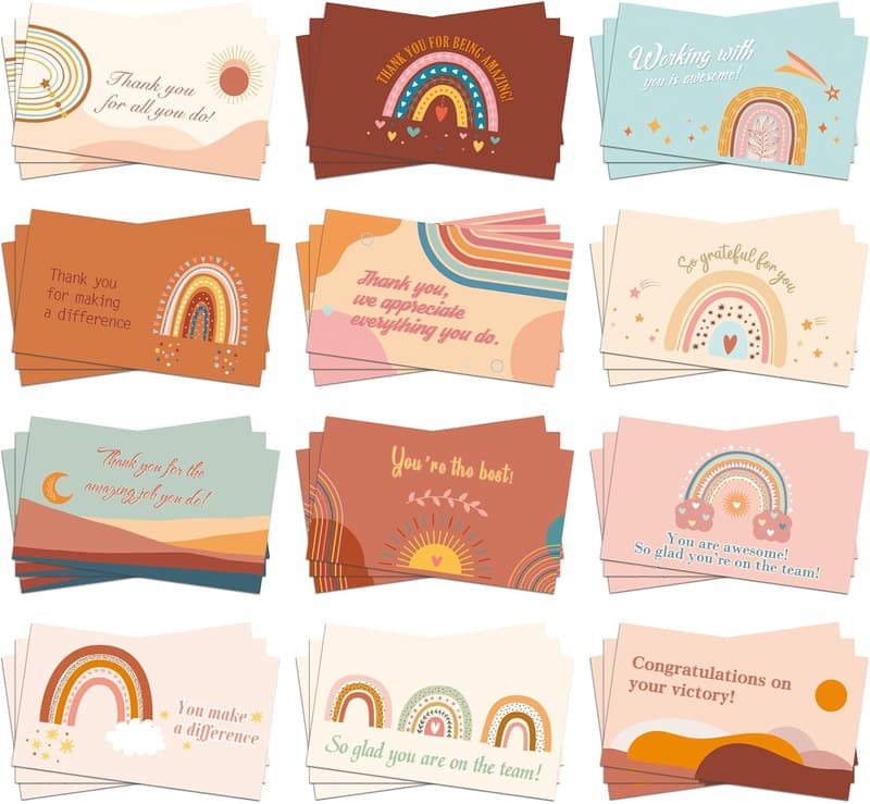 Employee Appreciation Kudos Cards - 240 Motivational Notes