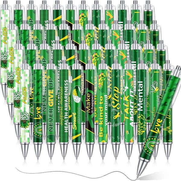 Mental Health Awareness Month Ballpoint Pens - 48 Pcs Set