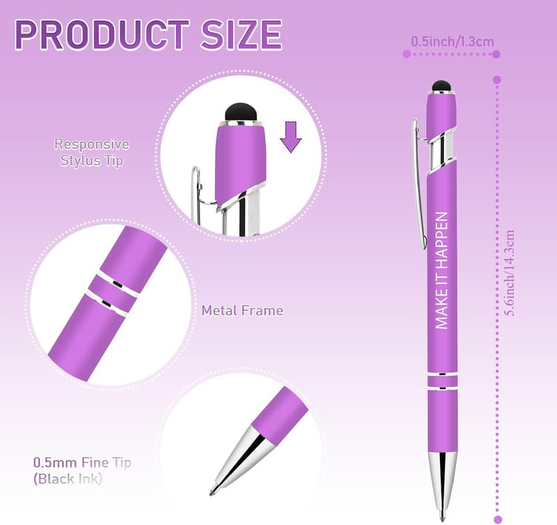 Inspirational Ballpoint Pens - 100 Pack with Quotes