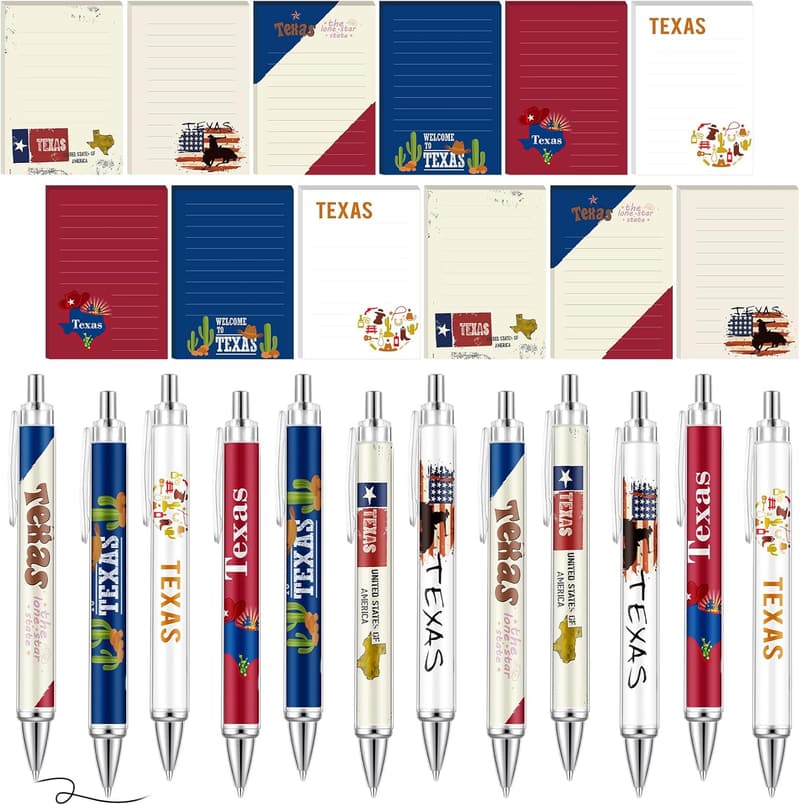 Cute Sticky Note & Pen Set for Travelers - 24 Pcs Gift Bundle