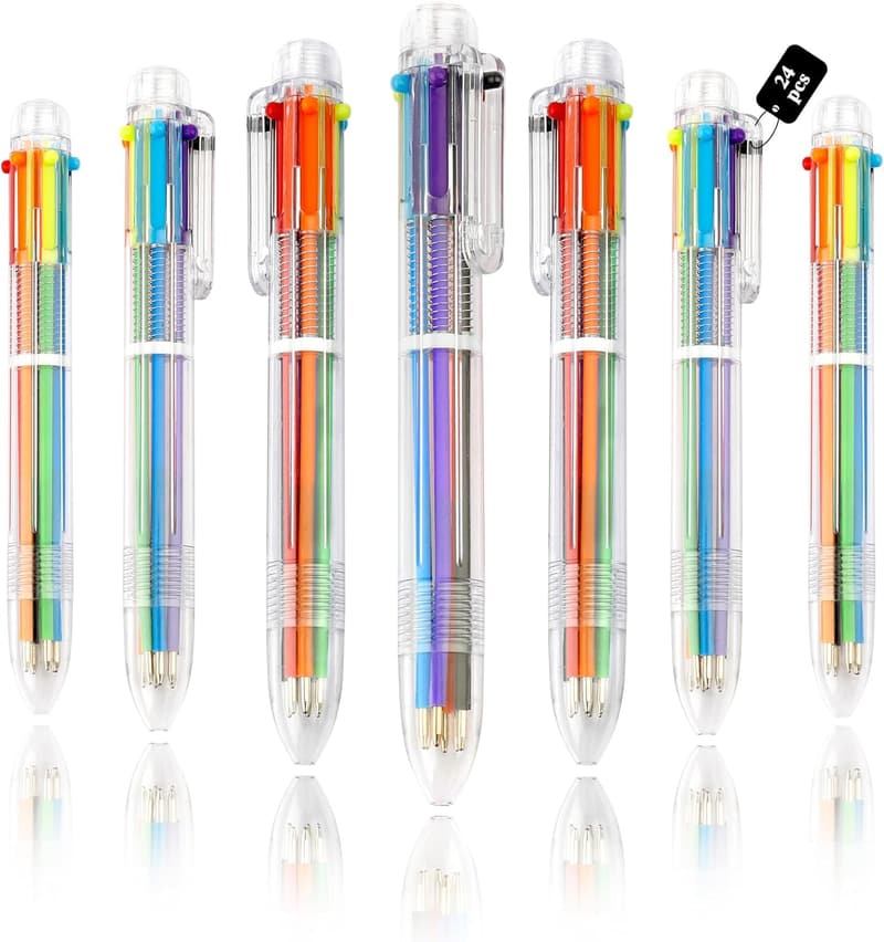 24-Pack Multicolor 0.5mm Retractable Pens for Kids