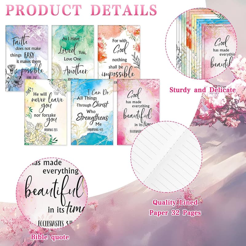 Christian Easter Gift Set: 24 Bible Verse Pens & Notebooks