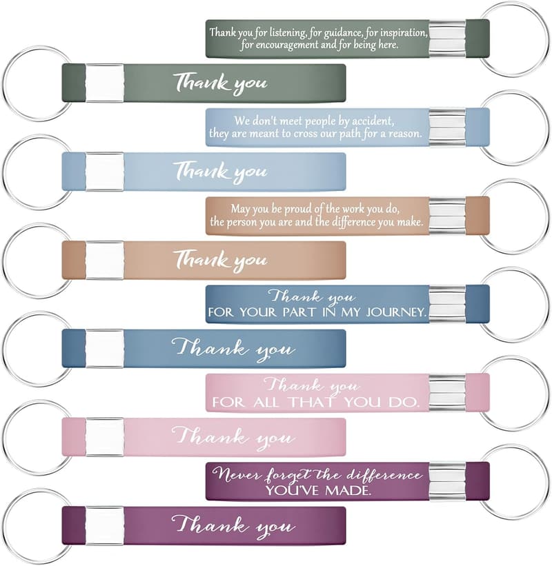 Father's Day Thank You Keychain Set - 24 Silicone Gifts