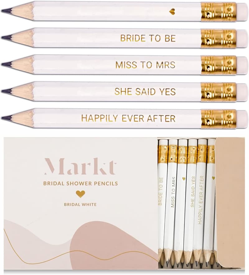 Bridal Shower Mini Heart Pencils Set for Games & Prizes