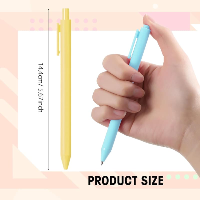 Macaron Color Retractable Ballpoint Pens - 50 Pcs Set