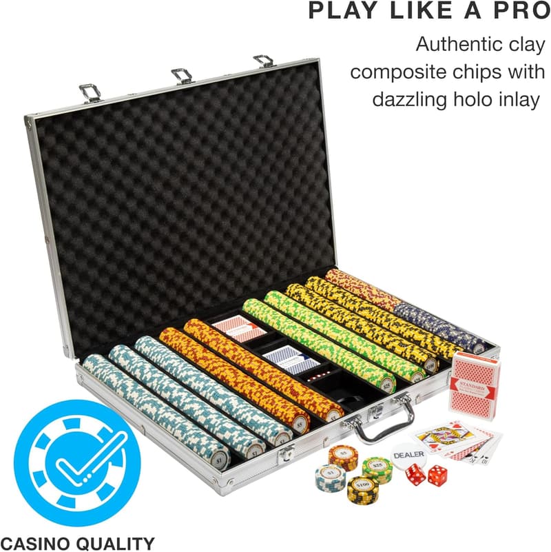 Monte Carlo 14G Poker Set with Chips, Cards & Case