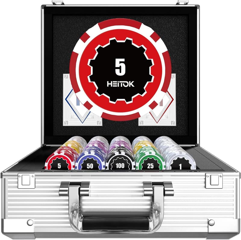 600-Piece Weighted Casino Poker Chip Set with Dice & Decks