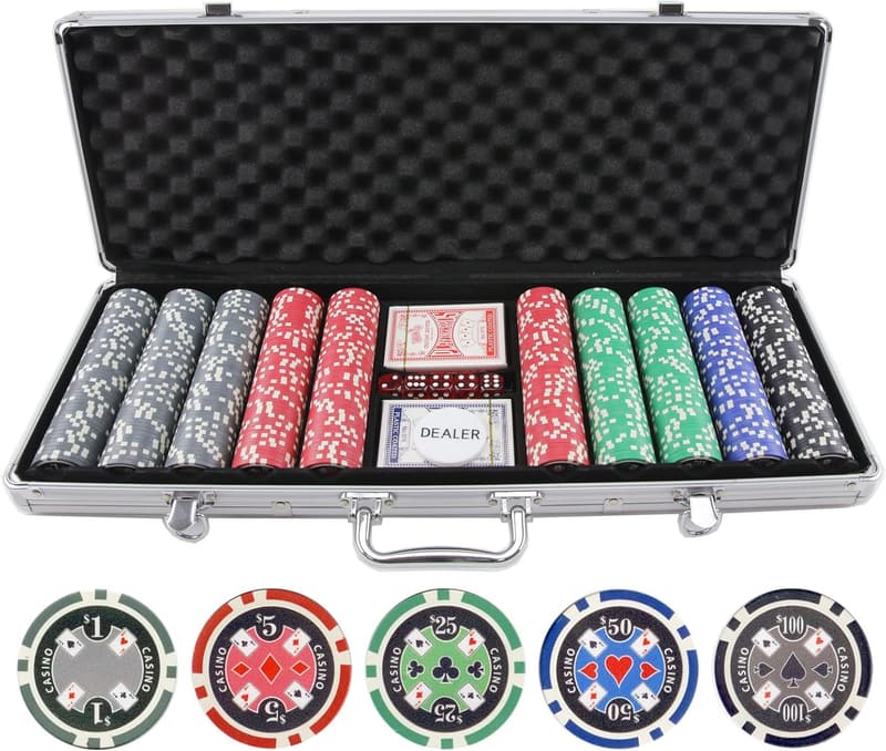 Casino Ace 500pc Poker Chips Set, 11.5g