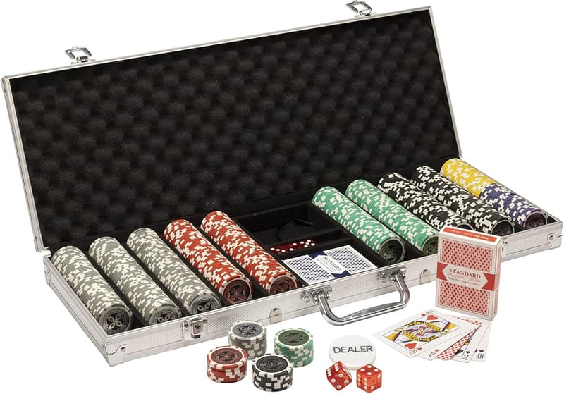 500-Count Poker Set with 14G Clay Chips & Case